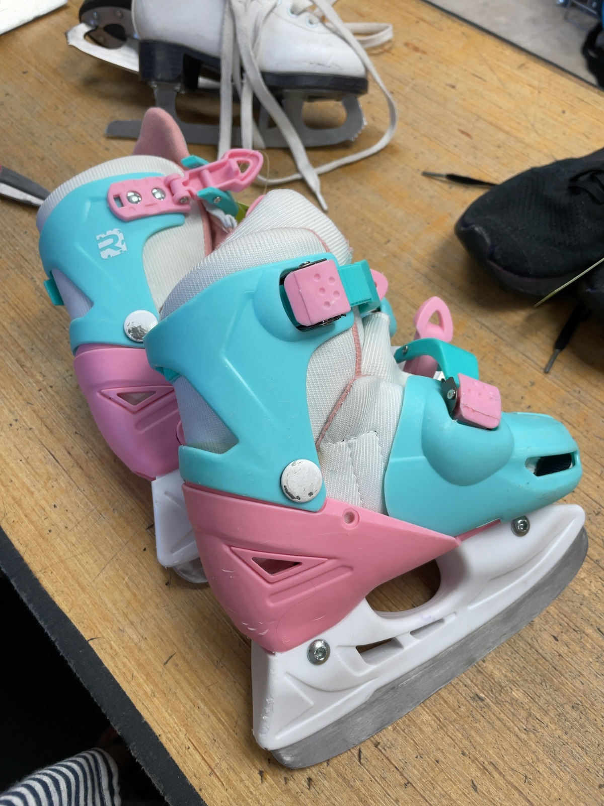 Ryde Kids' Adjustable Ice Skates - Pink/Blue - Size 8C-11C