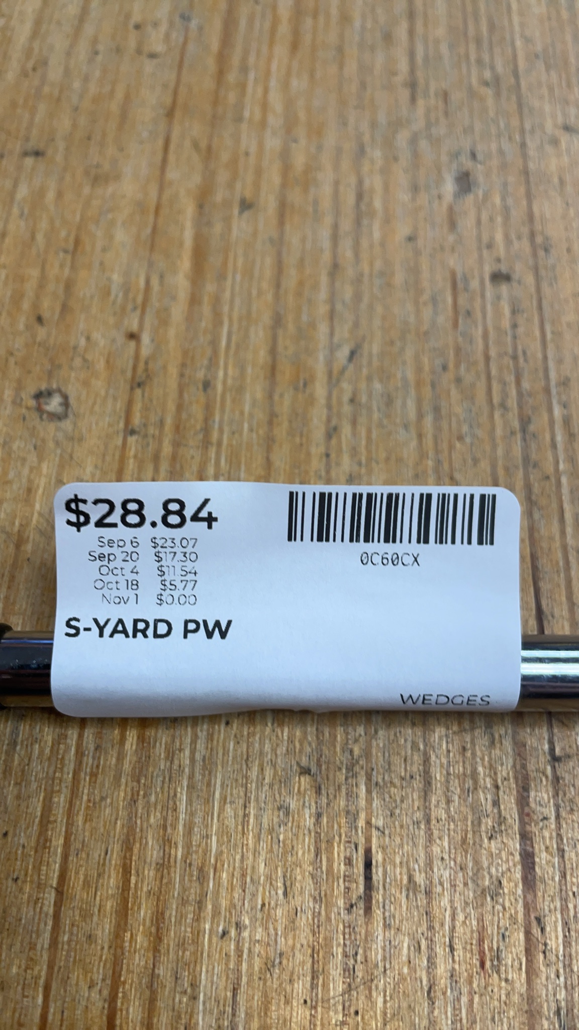 S-YARD Pitching Wedge Golf Club