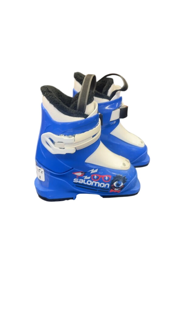 Salomon Junior Ski Boots Blue/White Used Size 15.5 - image 1