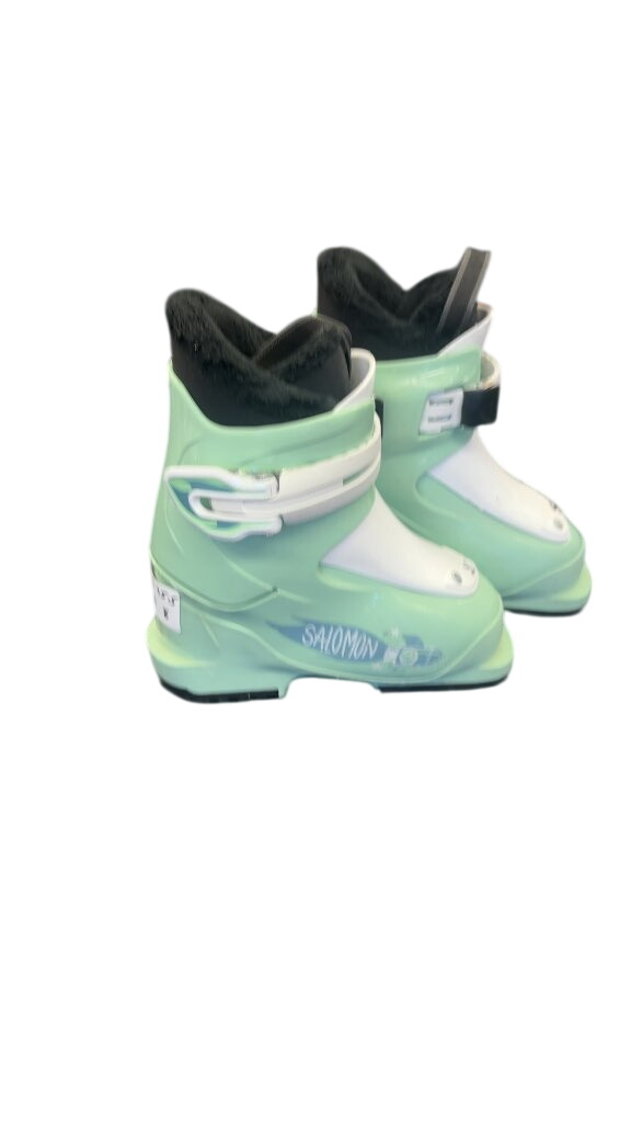 Salomon Junior Ski Boots Mint Green Used Size 15.5 - image 1