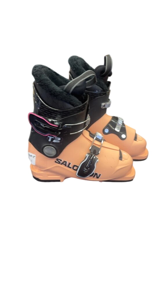 Salomon T2 Junior Ski Boots Orange Used Size 20.5 - image 1