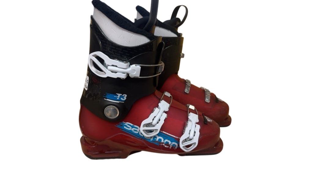 Salomon T3 Ski Boots Red/Black Used Size 25.5