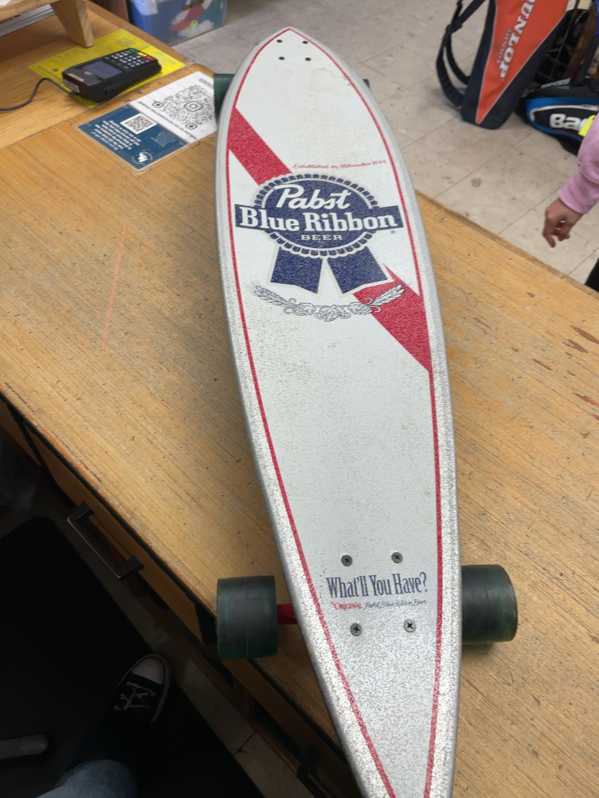 Santa Cruz Pabst Blue Ribbon Pintail Longboard Skateboard