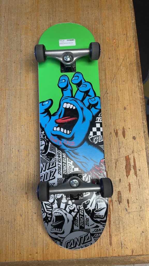 Santa Cruz Skateboard - Green/Blue Screaming Hand