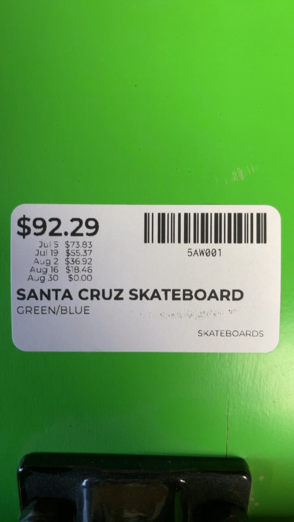 Santa Cruz Skateboard - Green/Blue Screaming Hand