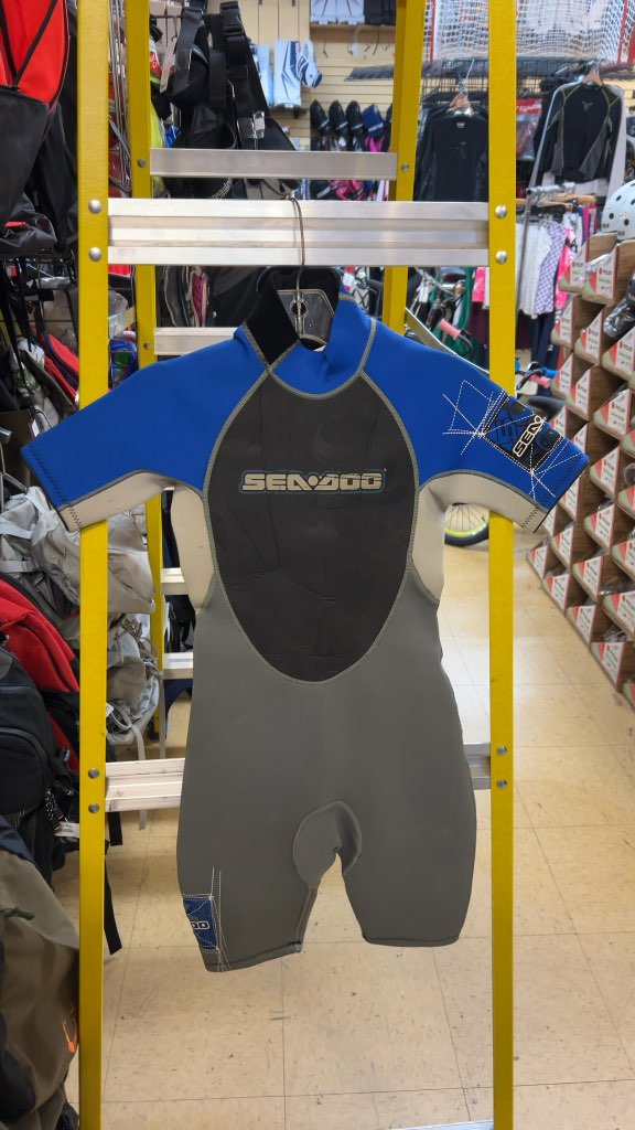 Sea-Doo Junior Shorty Wetsuit Blue/Grey Good Condition Size 10