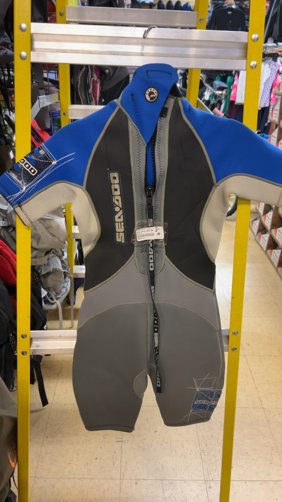 Sea-Doo Junior Shorty Wetsuit Blue/Grey Good Condition Size 10