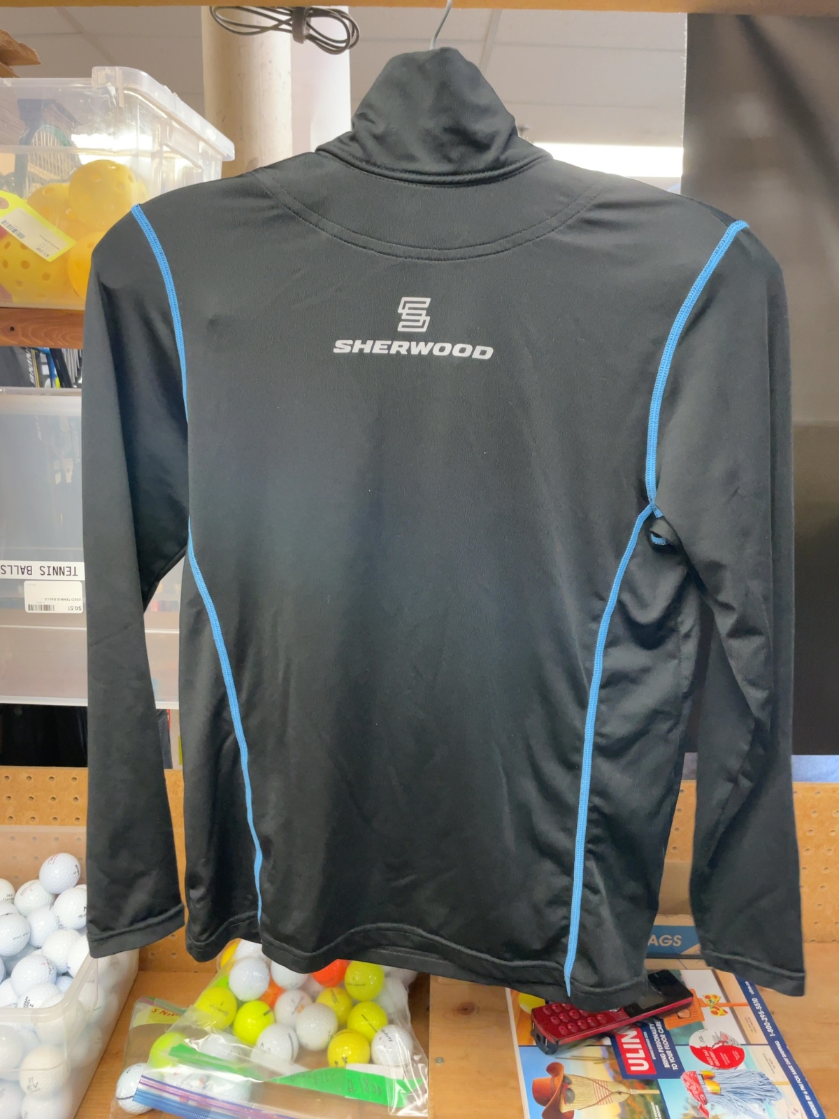 Sherwood Hockey Base Layer with Neck Guard Junior Medium Black