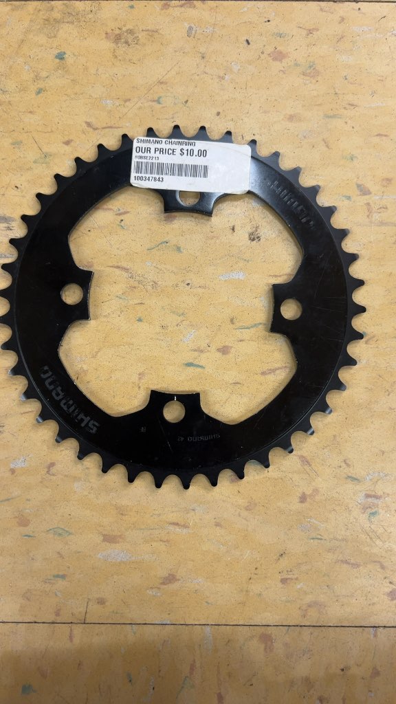 Shimano 42T 4-Bolt Bicycle Chainring Black