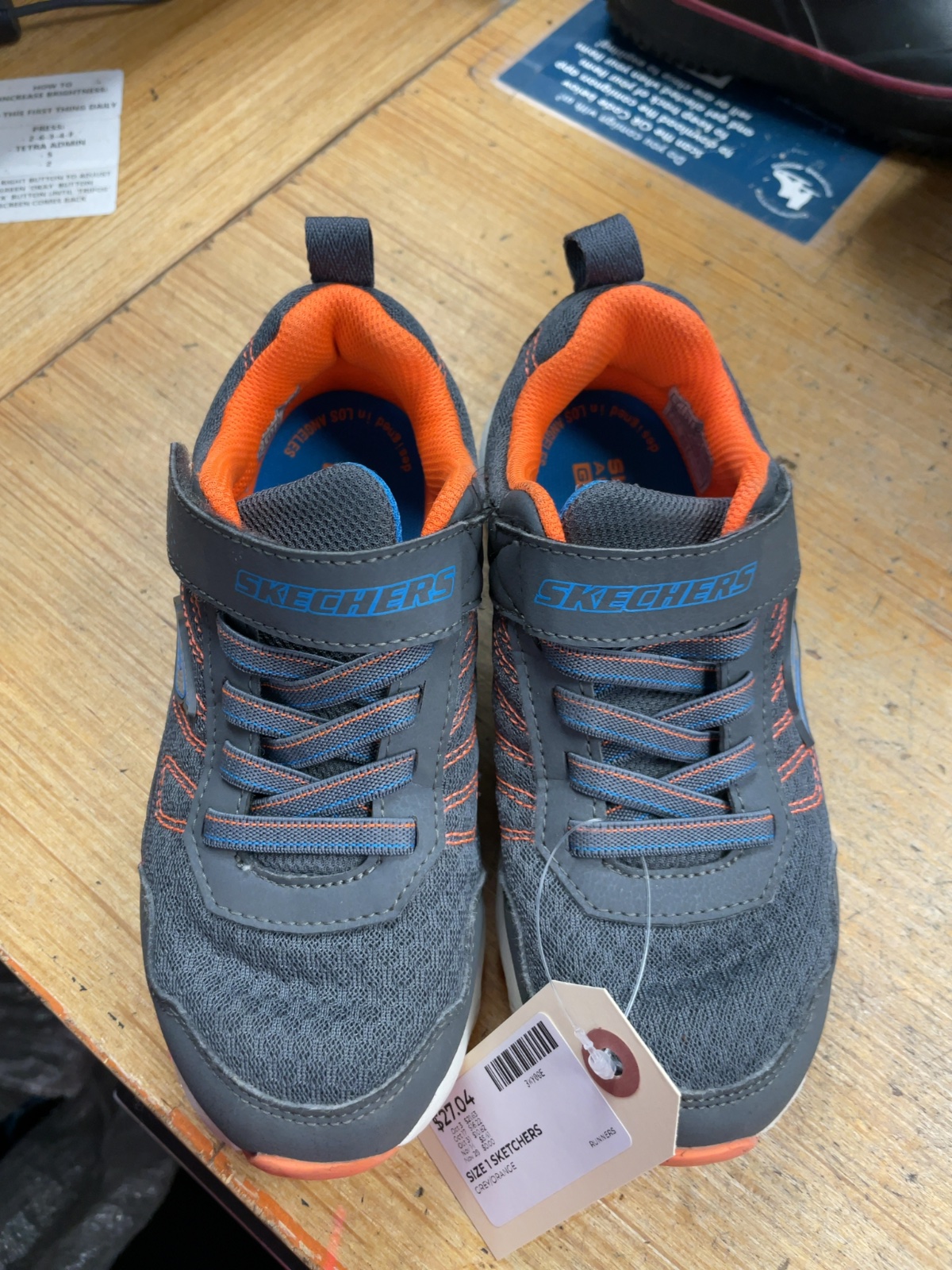 Skechers Runners Size 1 Grey/Orange