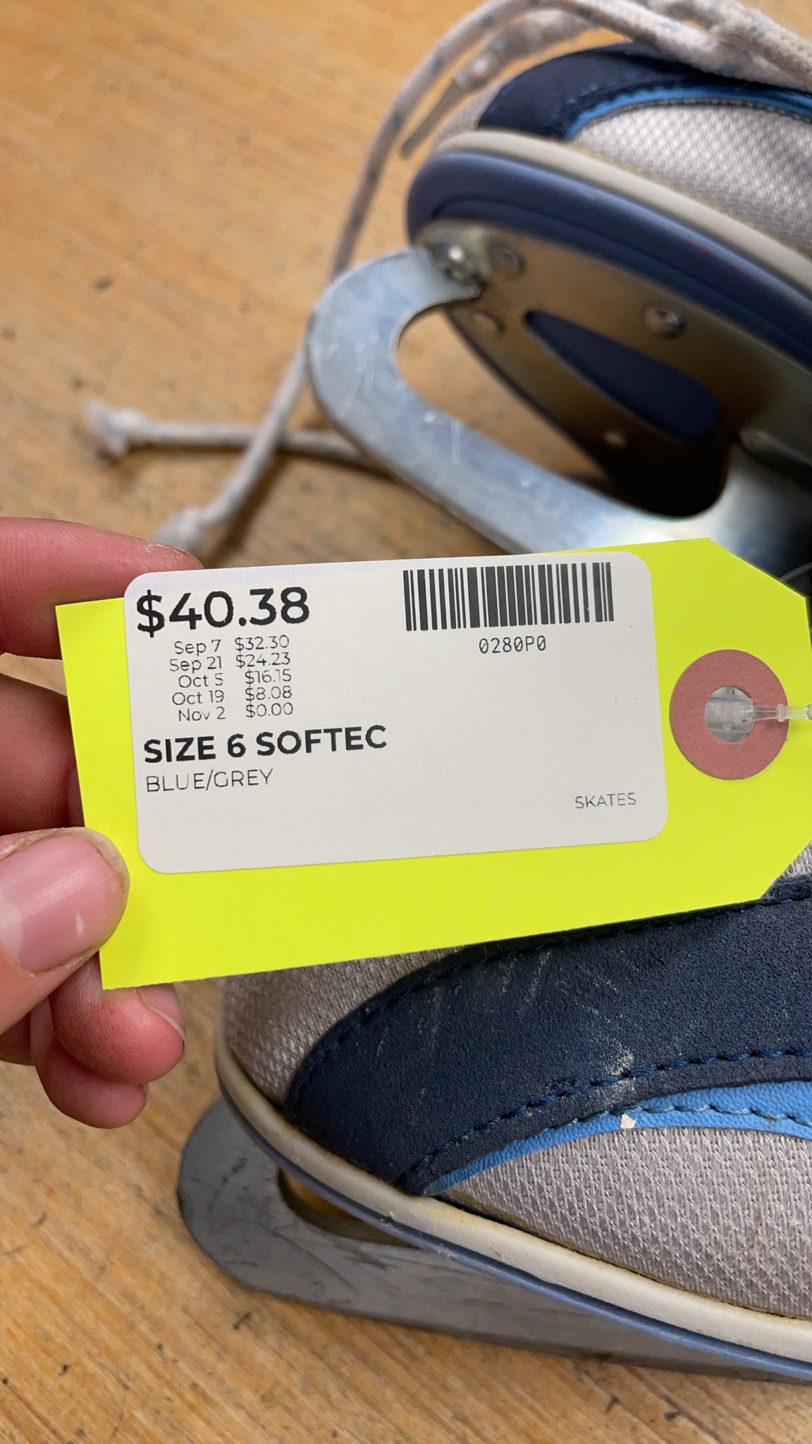 Softec Blue/Grey Ice Skates Size 6
