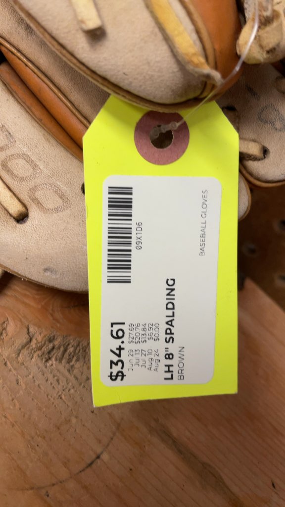 Spalding A4000 8" Left Hand Baseball Glove - Brown