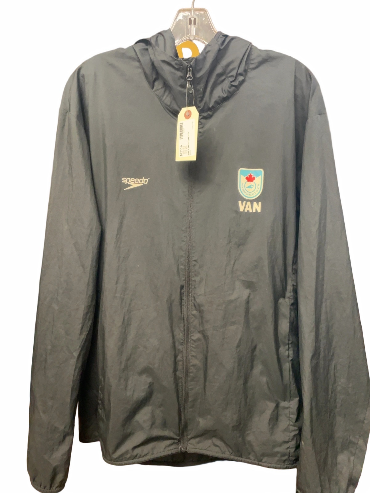 Speedo Hooded Shell Jacket Size Large HPC Vancouver VAN Logo - image 1