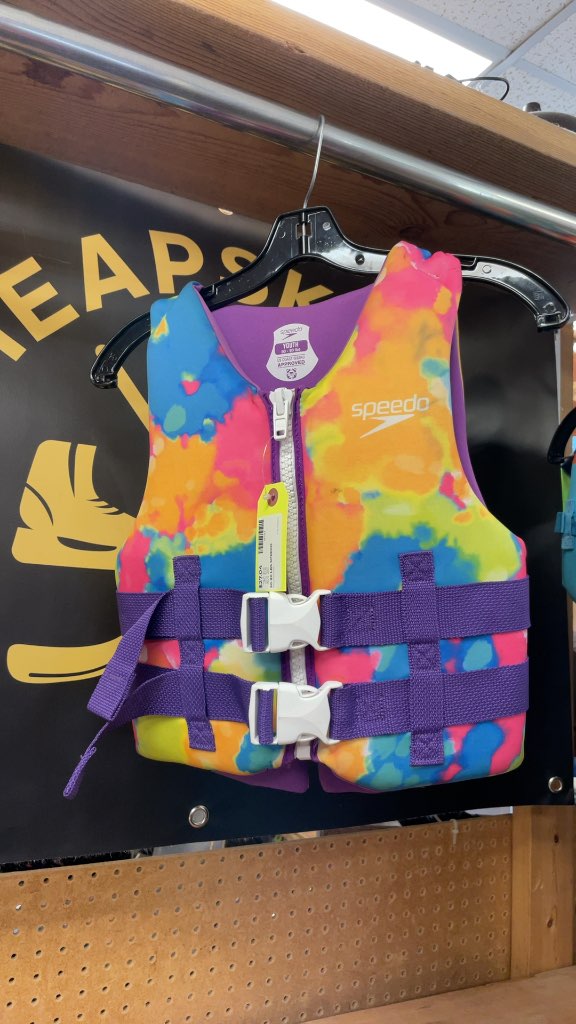 Speedo Youth Life Jacket 50-90 lbs Multicolor Tie-Dye