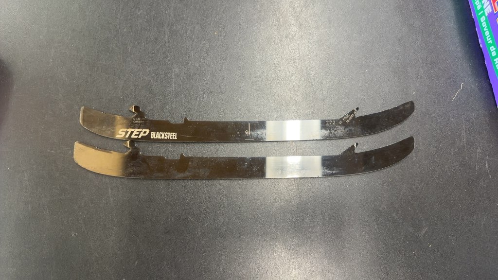 STEP Blacksteel Hockey Skate Runners ST Edge Used 272-lots of steel left on them