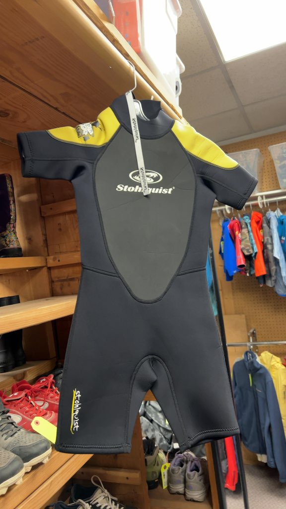 Stohlquist Junior 2mm Shorty Wetsuit - Black/Yellow - Size 7-8