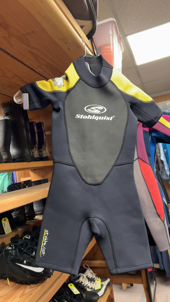 Stohlquist Junior Medium 2mm Shorty Wetsuit - Black/Yellow