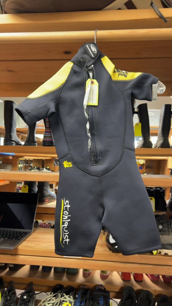 Stohlquist Junior Medium 2mm Shorty Wetsuit - Black/Yellow
