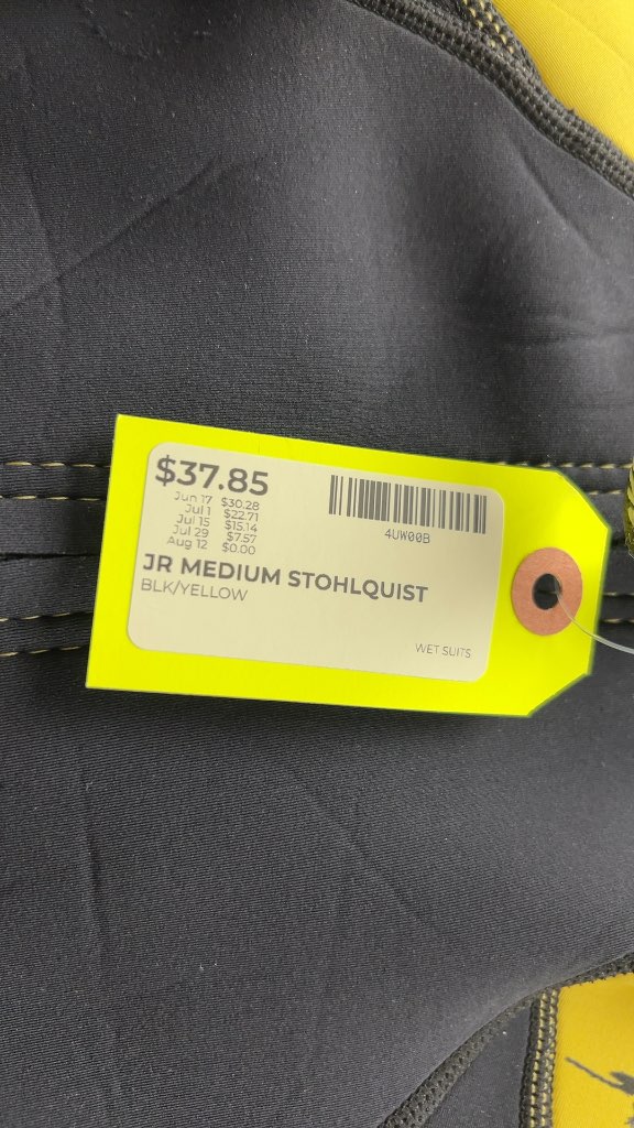 Stohlquist Junior Medium 2mm Shorty Wetsuit - Black/Yellow