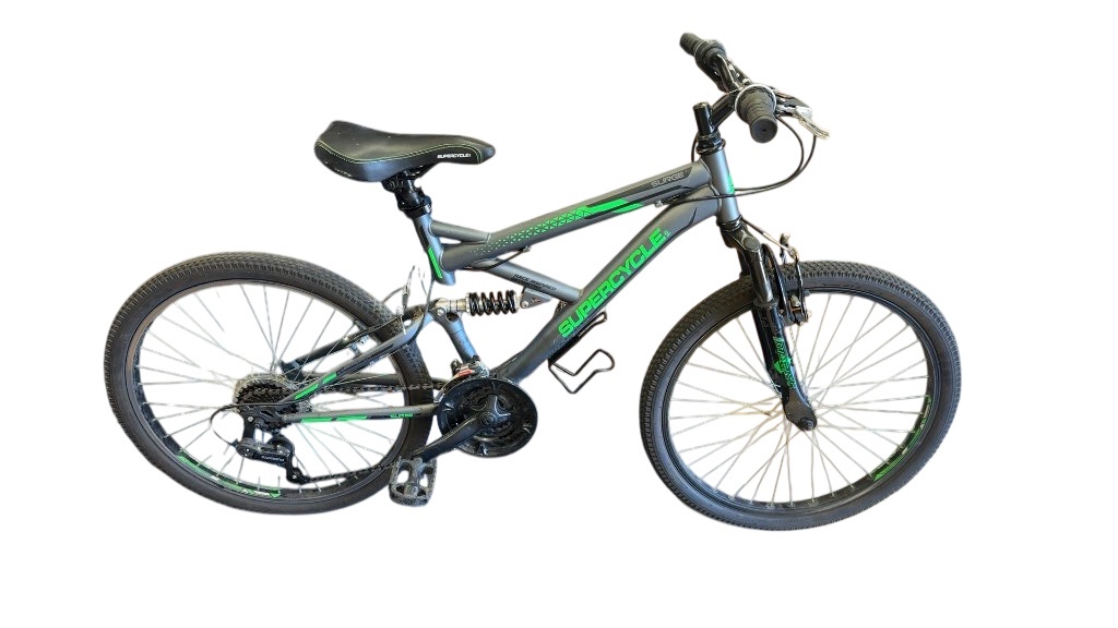 Supercycle Surge Kids Mountain Bike Grey/Green Used 24" - image 1