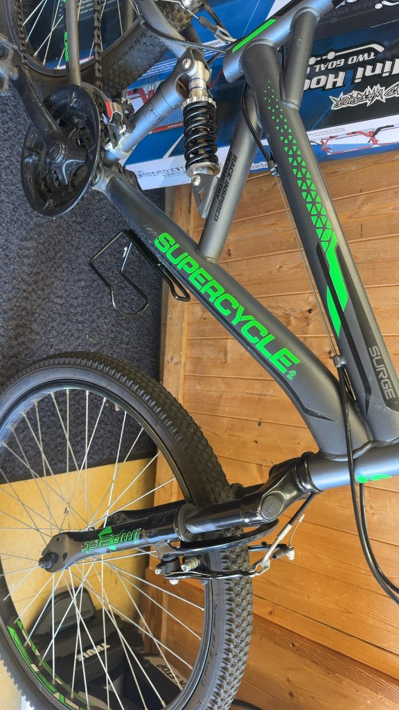 Supercycle Surge Kids Mountain Bike Grey/Green Used 24"