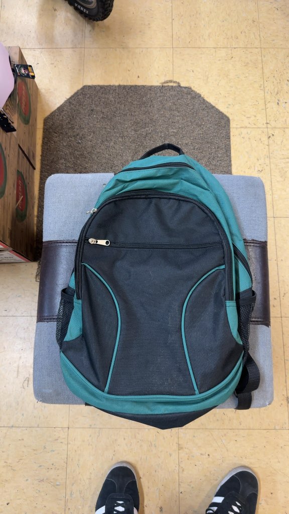 Teal and Black Multi-Compartment Backpack - Good Condition