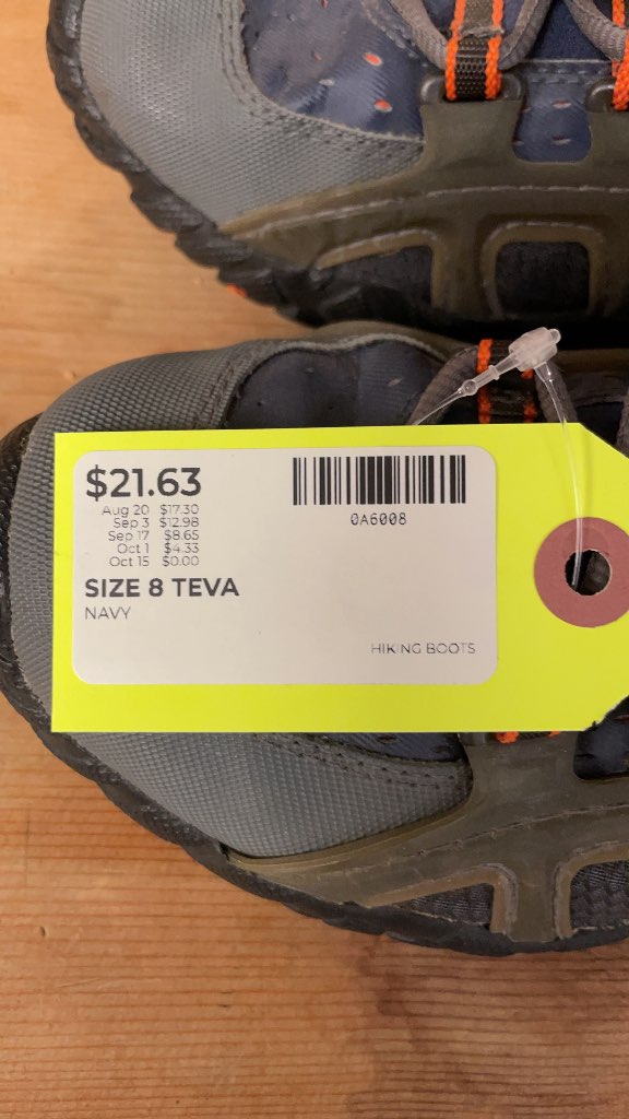 Teva Navy and Orange Hiking Shoes Size 8
