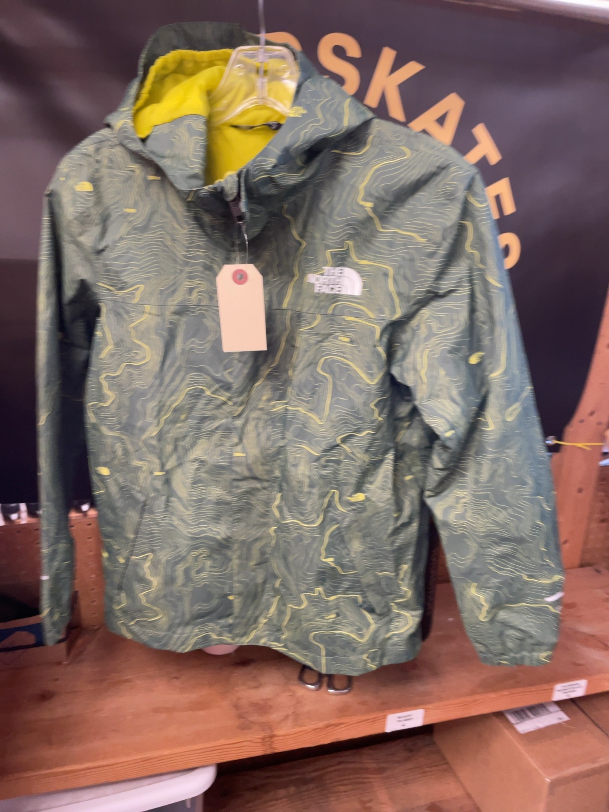 The North Face DryVent Size 12 Green Topo Rain Jacket