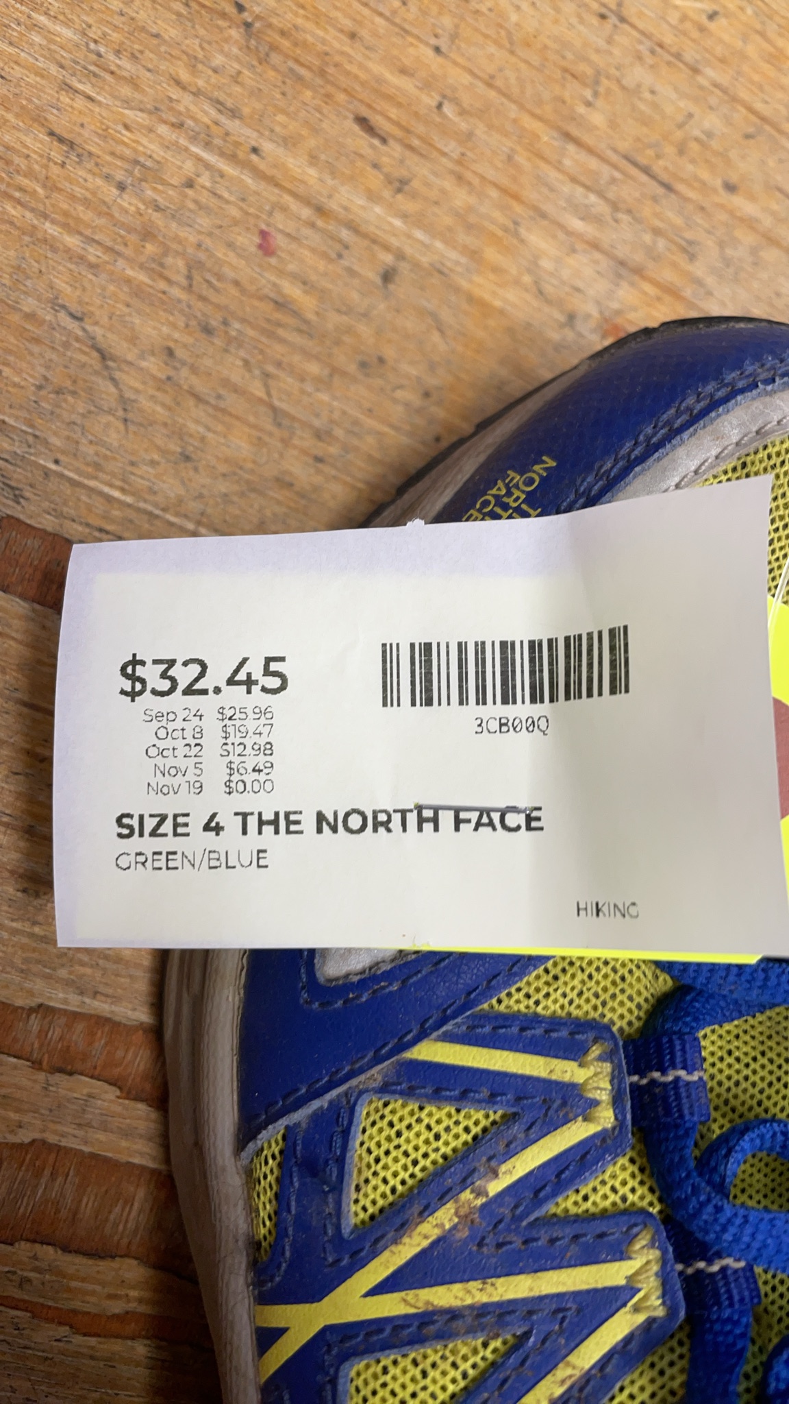 The North Face Hiking Shoes Size 4 Green/Blue