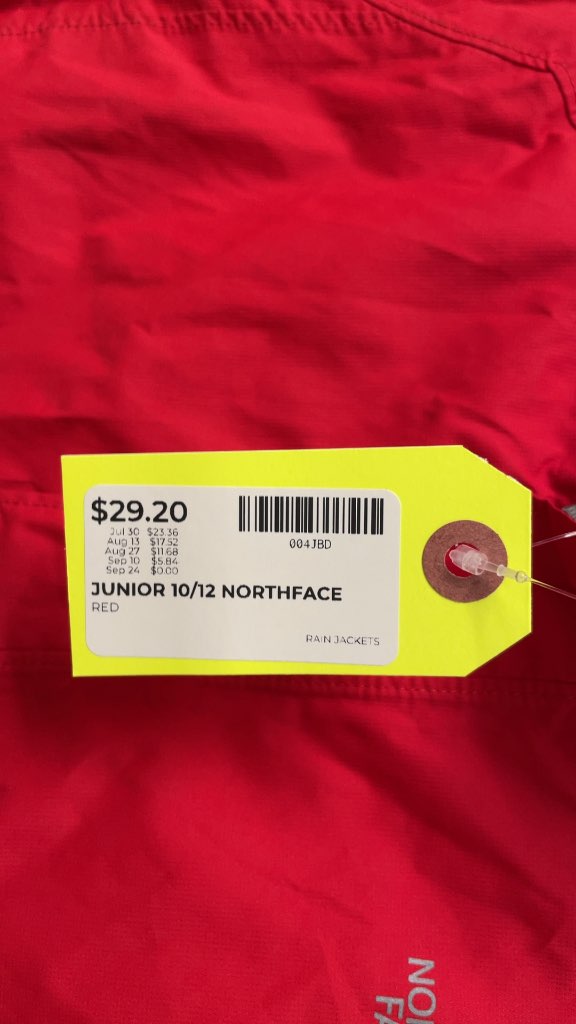 The North Face Junior 10/12 DryVent Rain Jacket - Red