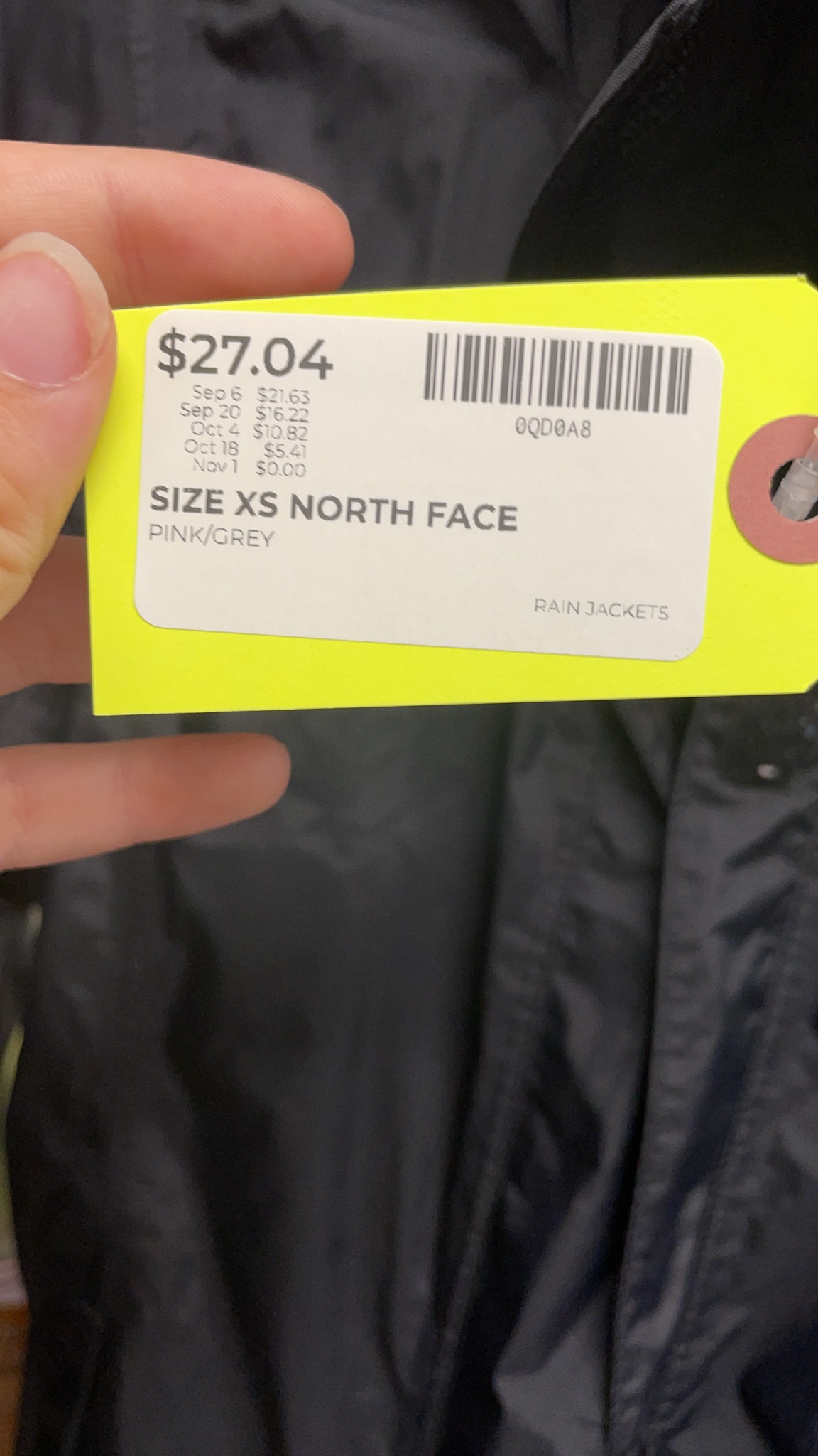 The North Face Rain Jacket XS - Black/Pink