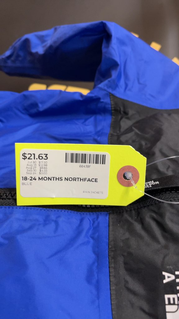 The North Face Toddler Rain Jacket - Blue/Black - 18-24 Months
