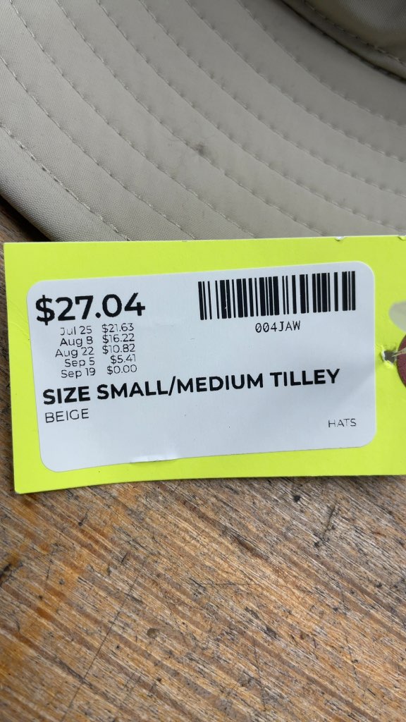 Tilley Beige Sun Hat - Size Small/Medium