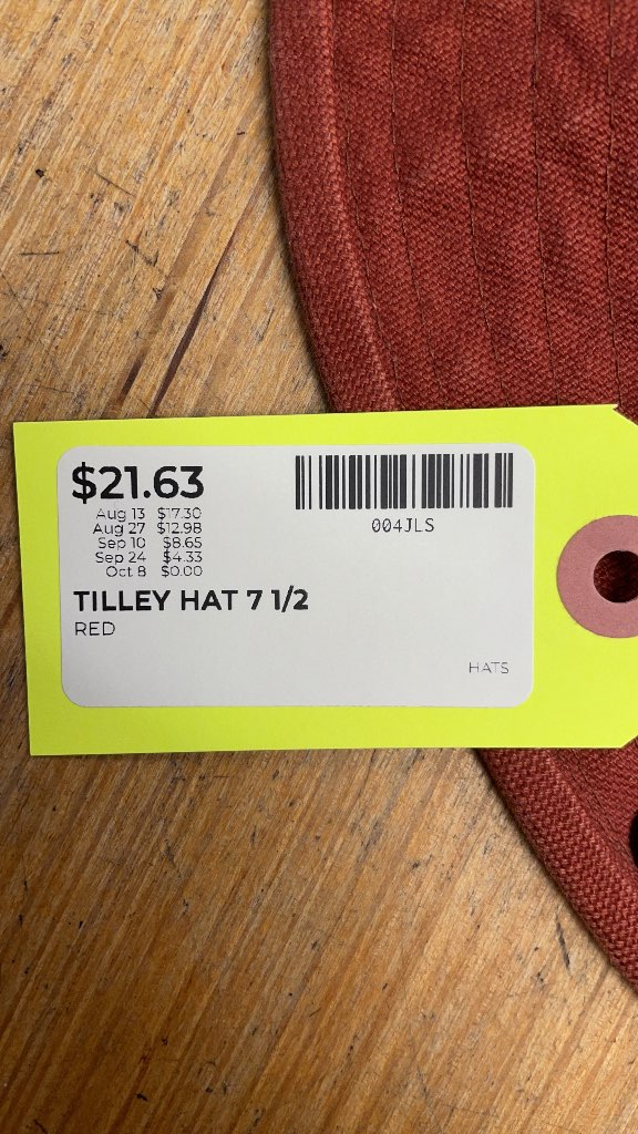Tilley Heritage Hat 7 1/2 Red