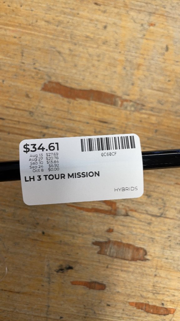 Tour Mission LH 3 Hybrid Golf Club - 19°