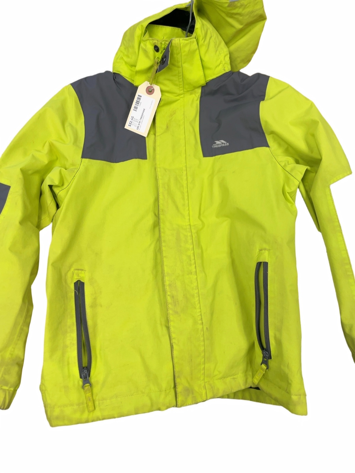 Trespass Rain Jacket 9/10 Yellow Green/Grey - image 1