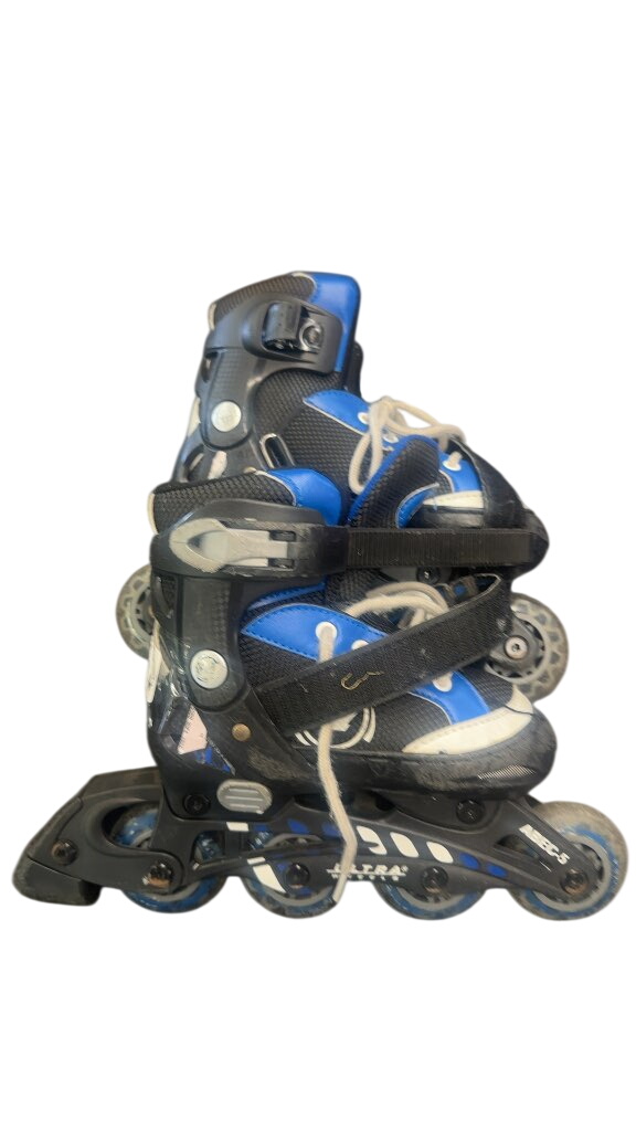 Ultra Wheels Inline Skates ABEC-5 Blue/Black Used Size 10-13 adjustable  kids skates