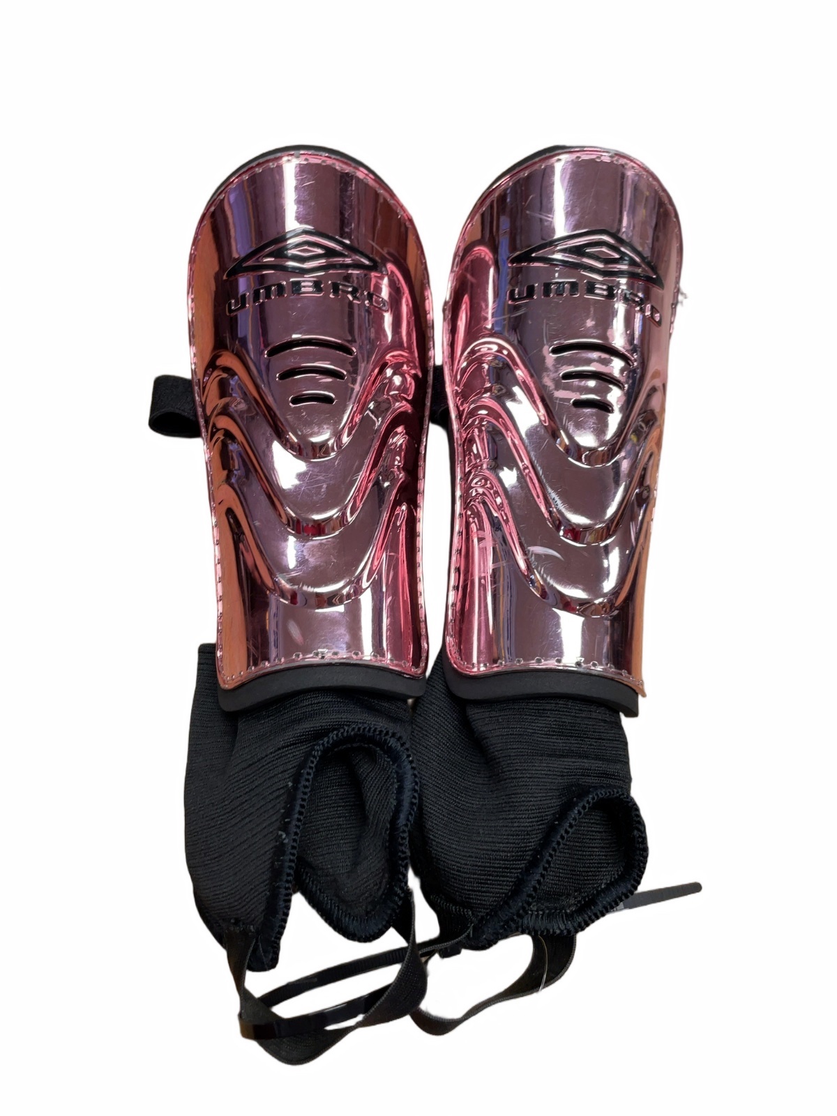 Umbro Adult Medium Metallic Pink Shin Pads