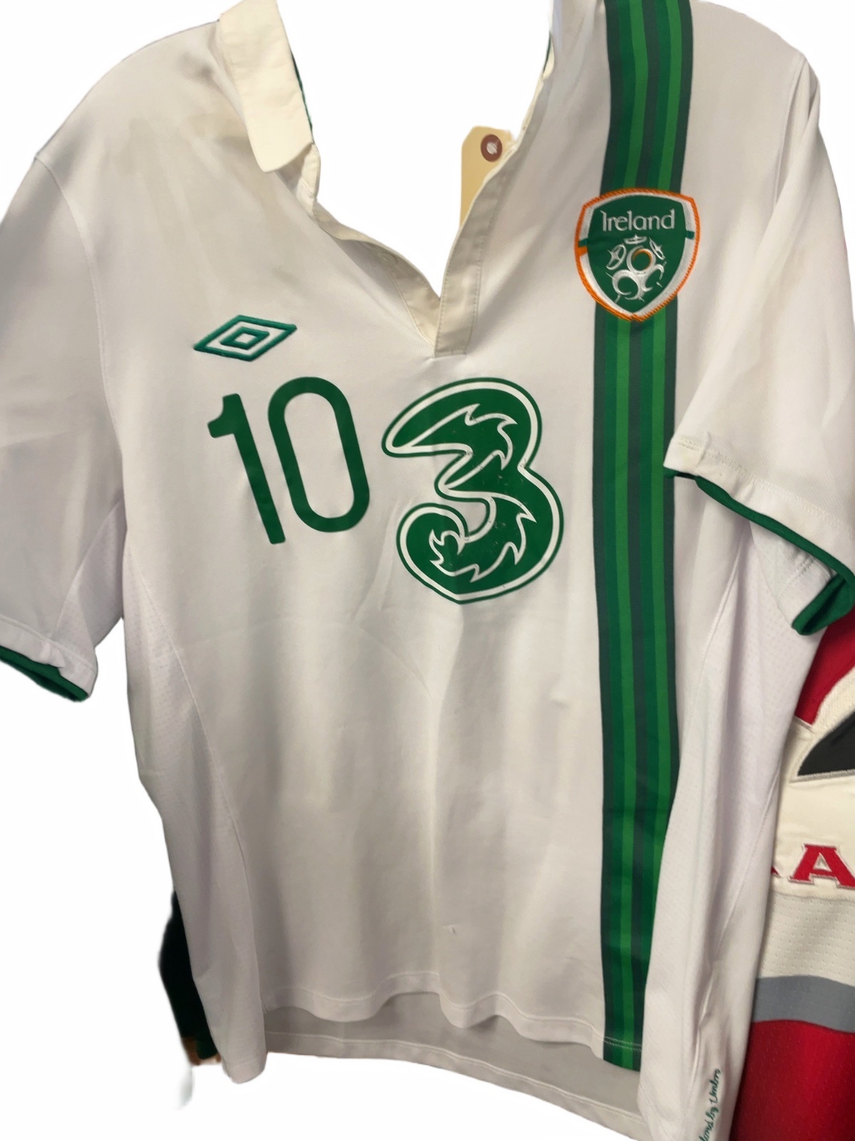 Umbro Ireland National Team Jersey Size Large White #10 - image 1