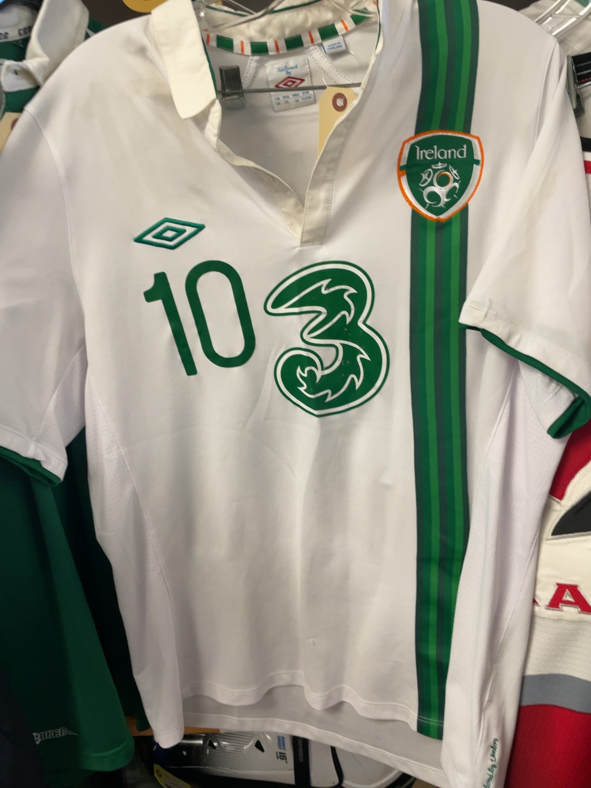 Umbro Ireland National Team Jersey Size Large White #10