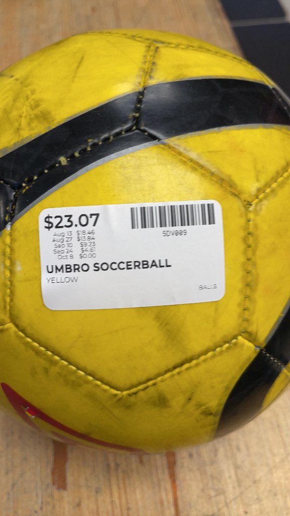 Umbro Size 5 Soccer Ball - Yellow/Black