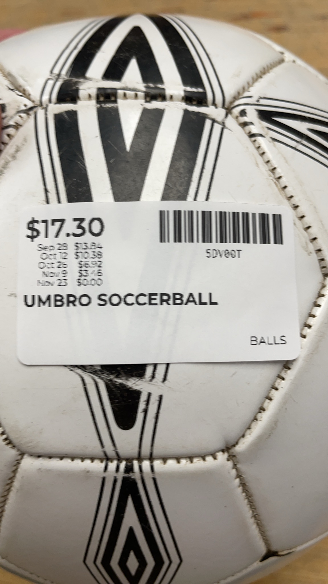 Umbro Soccer Ball Size 5 White/Black
