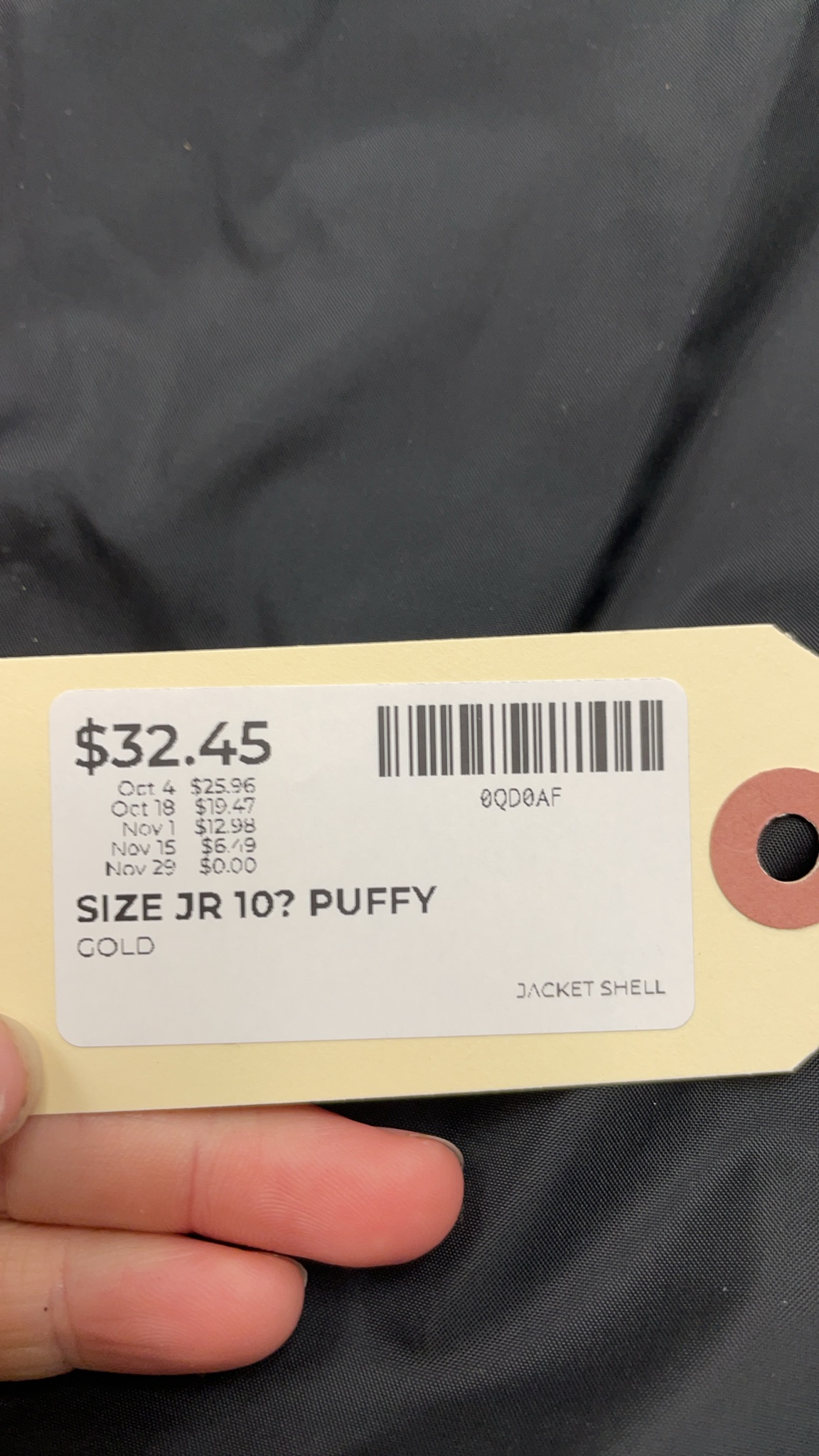 Unbranded Puffy Jacket JR 10 Gold