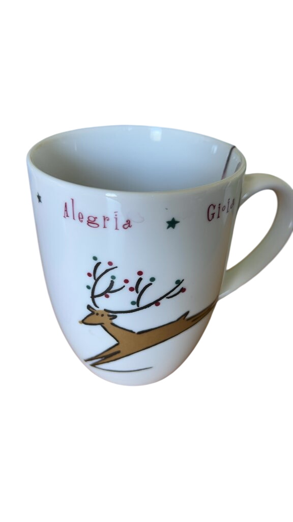 Unbranded Reindeer Christmas Holiday Mug Alegria Gioia Good Condition