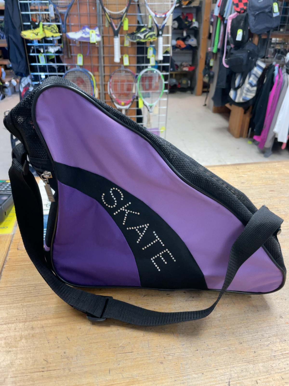 Unbranded Skate Bag Black/Purple Rhinestone - image 1