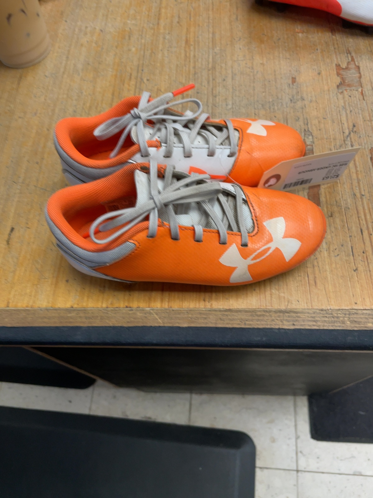 Under Armour Soccer Cleats Size 12C Orange/White