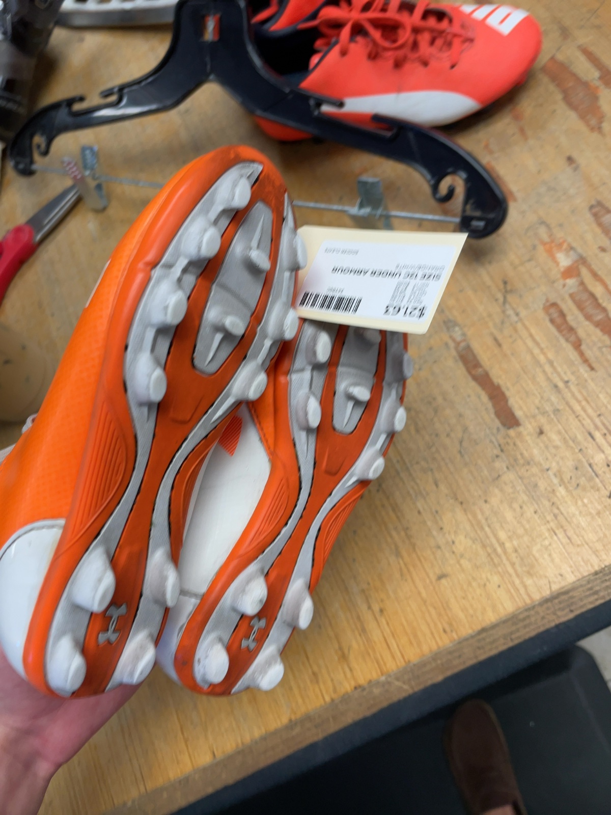 Under Armour Soccer Cleats Size 12C Orange/White