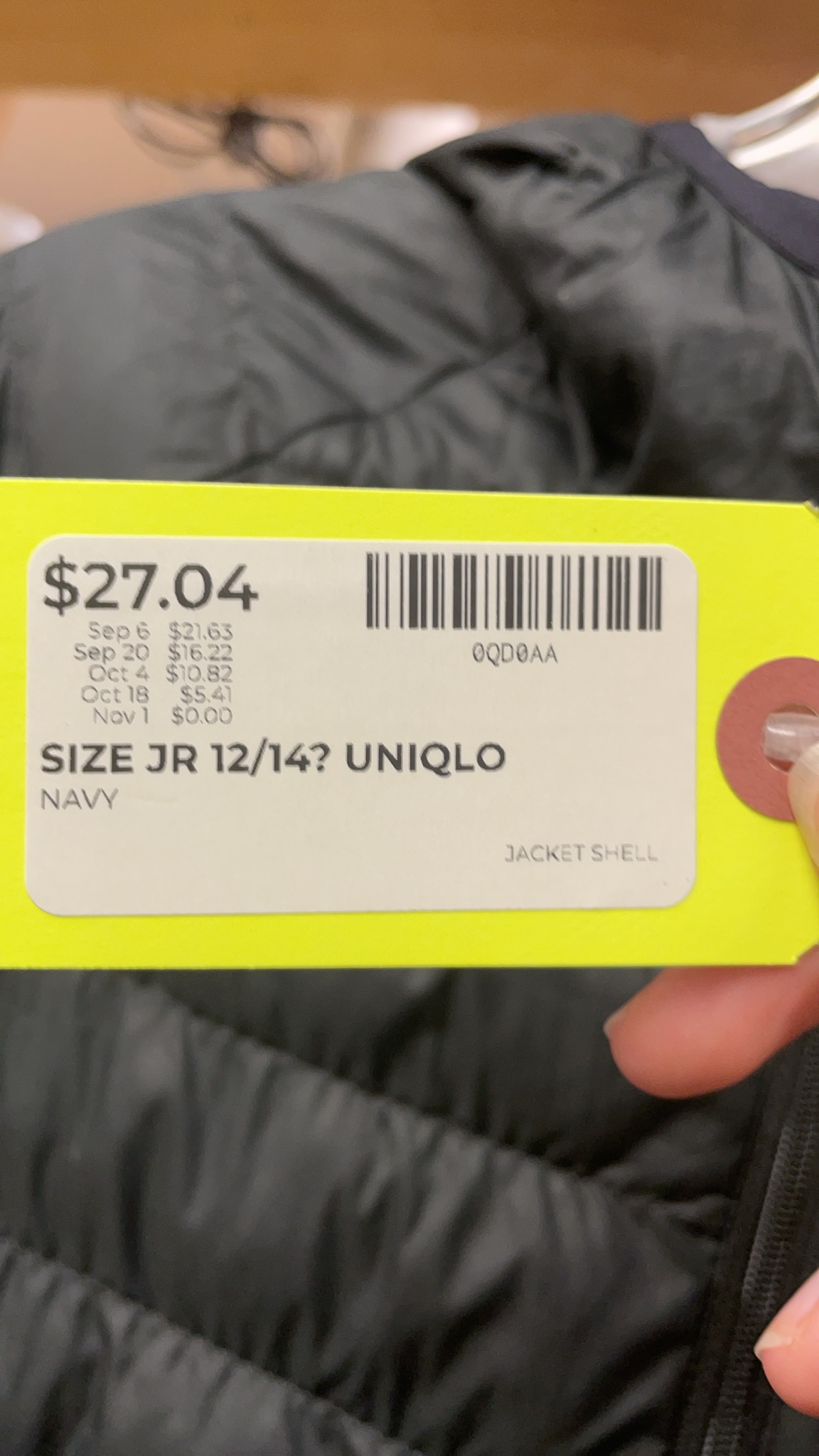Uniqlo Junior Navy Puffer Jacket Shell