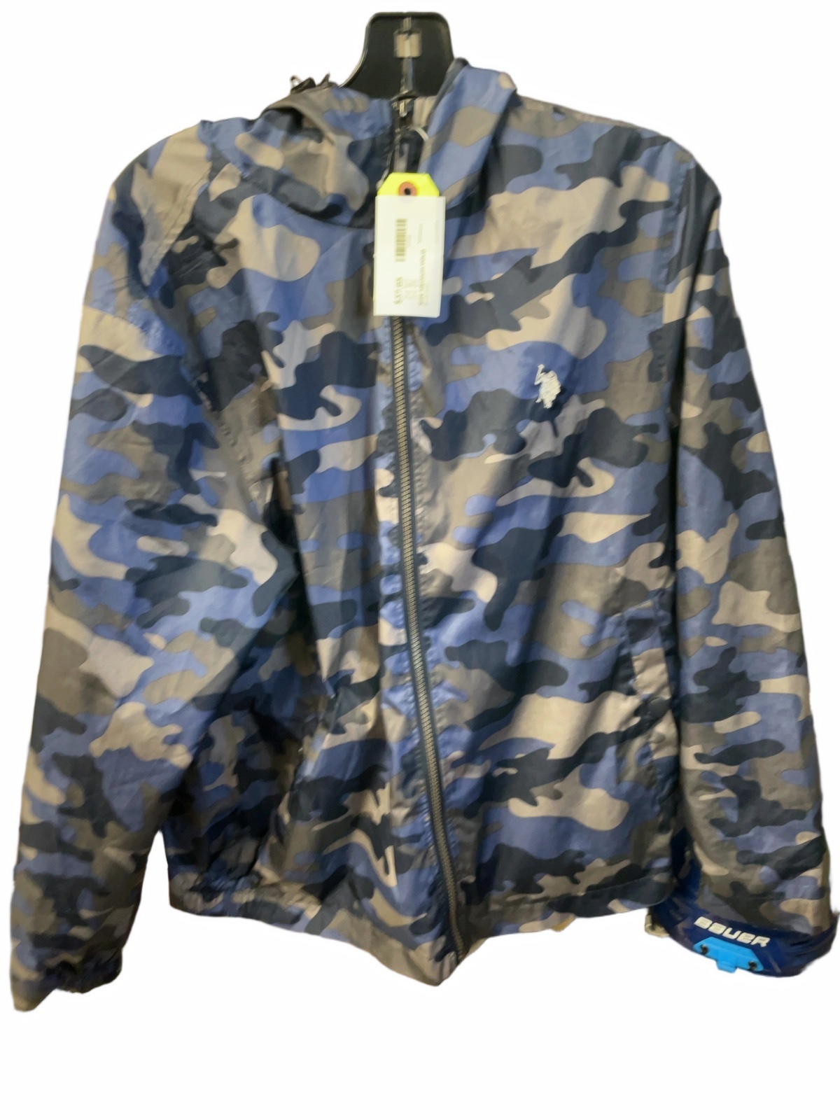 U.S. Polo Assn. Blue Camo Rain Jacket Medium - image 1