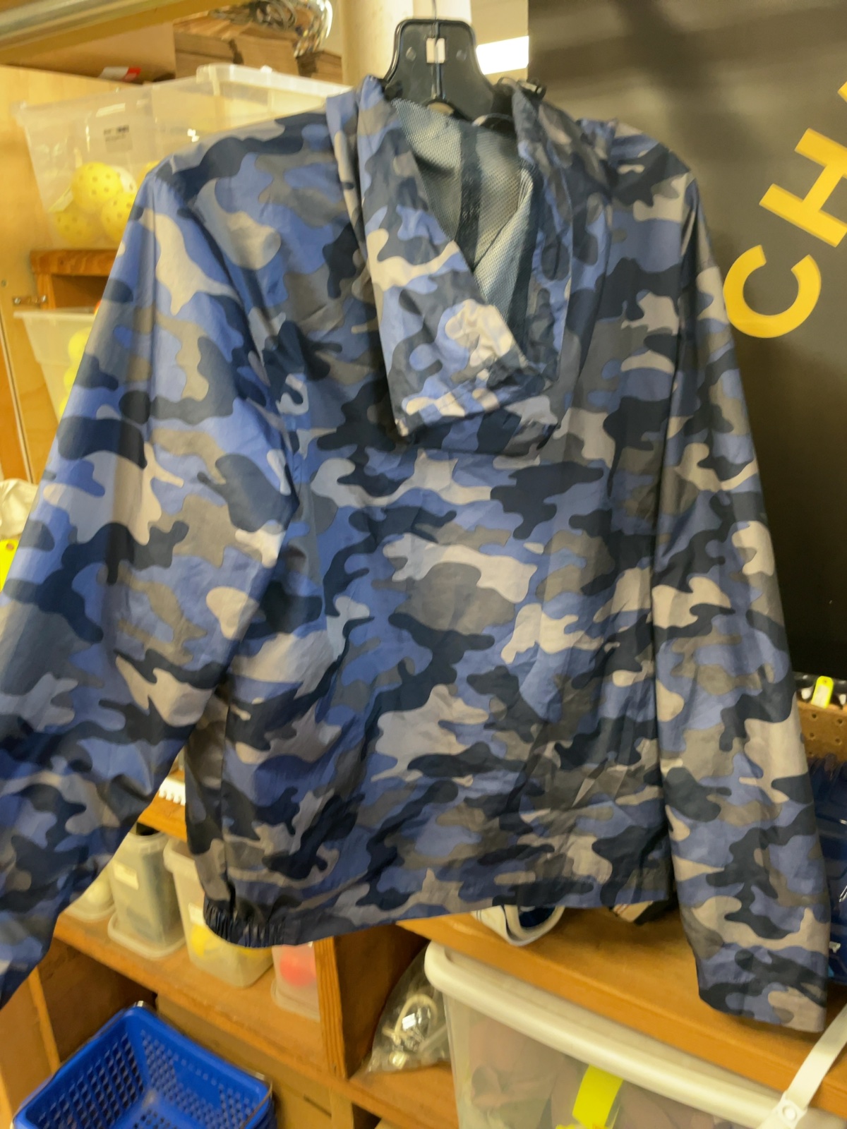 U.S. Polo Assn. Blue Camo Rain Jacket Medium
